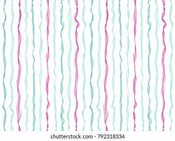 Stylish curved stripes vertical lines vector shirt pattern. Thin intersecting and parallel bent lines, curve wavy ribbons clothing textile.  Wavy stripes ripple silk fabric texture seamless.