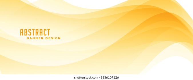 stylish curvy yellow abstract shapes banner design