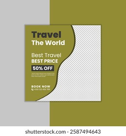 A stylish and customizable template for travel deals, perfect for summer holidays, tour agencies, and tourism promotions. Ideal for eye-catching social media ads.