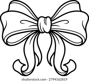 Stylish Cute Bow Outline