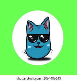 stylische, süße Katzenmaskottlogo mit Sonnenbrille