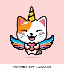 stylish cute cat as a unicorn