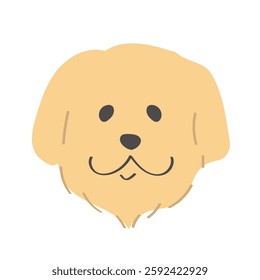 Stylish and cute golden retriever icon illustration