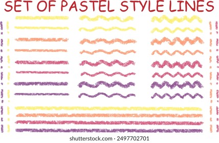 Stylish, cute, pastels, crayon lines, underline material. Autumn colors.