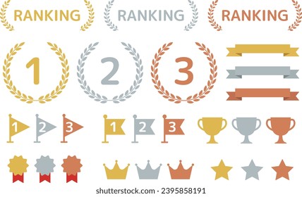 Stylish and cute ranking icon set