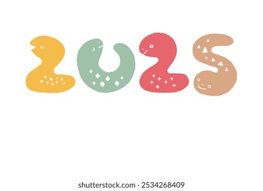 Tarjeta de felicitación elegante y lindo Año de la serpiente Año Nuevo