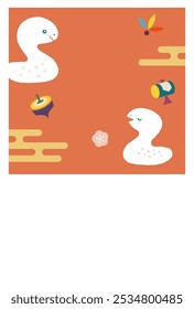 Stylish and cute Year of the Snake New Year greeting card