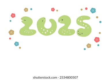 Stylish and cute Year of the Snake New Year greeting card
