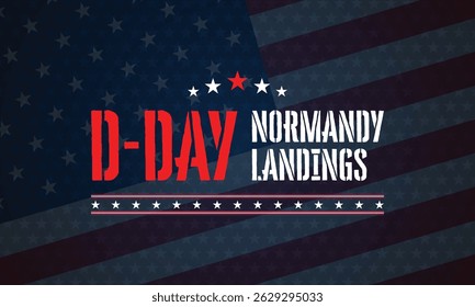 Stylish D Day layout featuring a vertical US flag style and clean modern typography to honor Normandy heroes.
