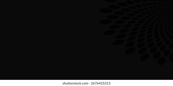 A stylish dark background features a radial pattern of elegant, oval shapes that create a sophisticated and modern design, adding depth and visual interest to the composition