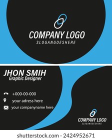 stylish dark blue business card template,professional business card.