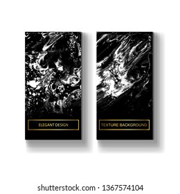Stylish Dark Modern Marble texture. Modern design for wedding card, invitation, birthday, cover, flyer, brochure. Vector Illustration.