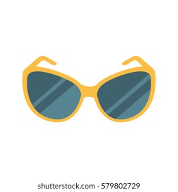 Stylish Dark Shades Eye Protection Against Sun Accessory, Part Of Summer Beach Vacation Series Of Illustrations
