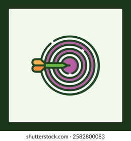 Stylish Dartboard Icon: Precision and Target Achievement