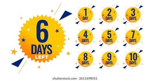 stylish days left countdown timer for limited time sale vector