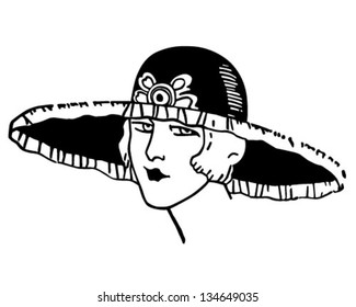 Stylish Deco Gal - Retro Clip Art Illustration