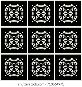 Stylish decorative black and white pattern