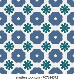 Stylish decorative floral blue pattern