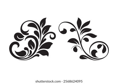 Stylish Decorative Floral Illustrations for Art and Design Use