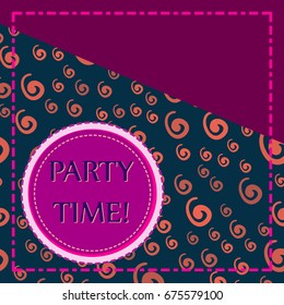 Stylish decorative label. Pink Cute vintage seamless pattern background. Vector illustration endless design. Abstract geometric frame. Geometric ornament.
