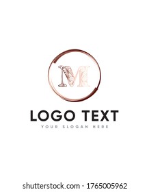 Estilo de letra decorativa tipo de plantilla de logotipo M, logotipo vector para identidad empresarial y de empresa 