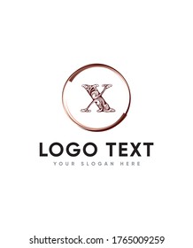 Stylish decorative letter type X logo template, Vector logo for business and company identity 