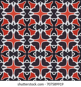 Stylish decorative pattern with red and black elements