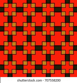 Stylish decorative pattern with red crosses