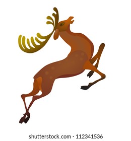 Stylish deer isolated on the white background