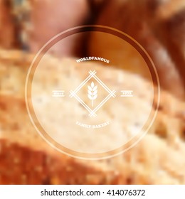 stylish defocused background and abstract bakery logo design 