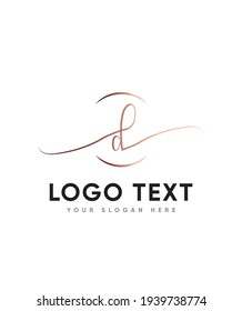 A stylish and delicate script letter type D logo template, Vector logo for business and company identity 
