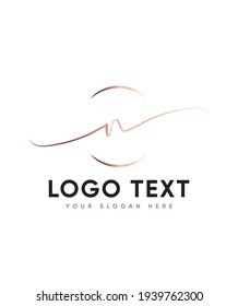 A stylish and delicate script letter type N logo template, Vector logo for business and company identity 