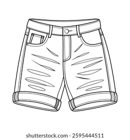 Stylish Denim Shorts for Summer Fashion coloring page 