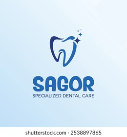Stylish dental care tooth logo business template