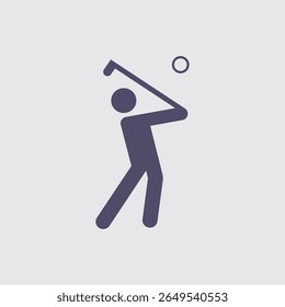 Stylish depiction of a golfing figure in action, showcasing a minimalistic golf player icon suitable for various designs.
