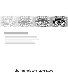 Stylish design with four images of human eye
