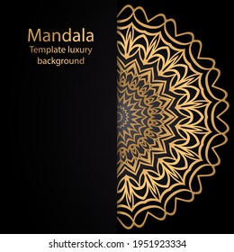 Stylish design with a golden mandala. Vector illustration