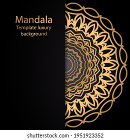 Stylish design with a golden mandala. Vector illustration