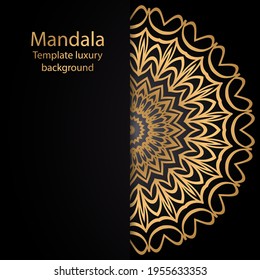 Stylish design with a golden mandala. Vector illustration