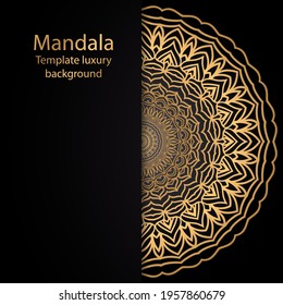 Stylish design with a golden mandala. Vector illustration