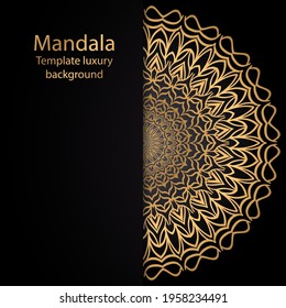 Stylish design with a golden mandala. Vector illustration
