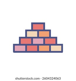 A stylish design icon showcasing a brick, perfect for various construction applications.