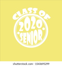 Stylish design for printing on high school graduation clothes. The senior design in the form of a print on a t-shirt. Logo on a light background for graduation.