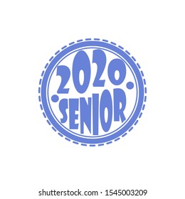 Stylish design for printing on high school graduation clothes. The senior design in the form of a print on a t-shirt. Logo on a light background for graduation.