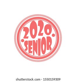 Stylish design for printing on high school graduation clothes. The senior design in the form of a print on a t-shirt. Logo on a light background for graduation.