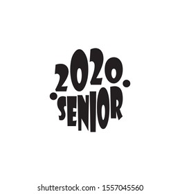 Stylish design for printing on high school graduation clothes. The senior design in the form of a print on a t-shirt. Logo on a light background for graduation.