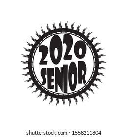 Stylish design for printing on high school graduation clothes. The senior design in the form of a print on a t-shirt. Logo on a light background for graduation.