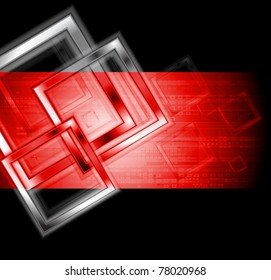 Stylish design of red tech banner. Eps 10 vector