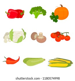 Stylish design set of fruits and vegetables