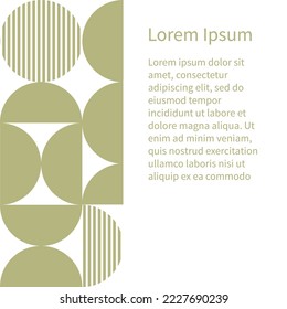 stylisches Design mit Text, geometrischen Formen, Grün